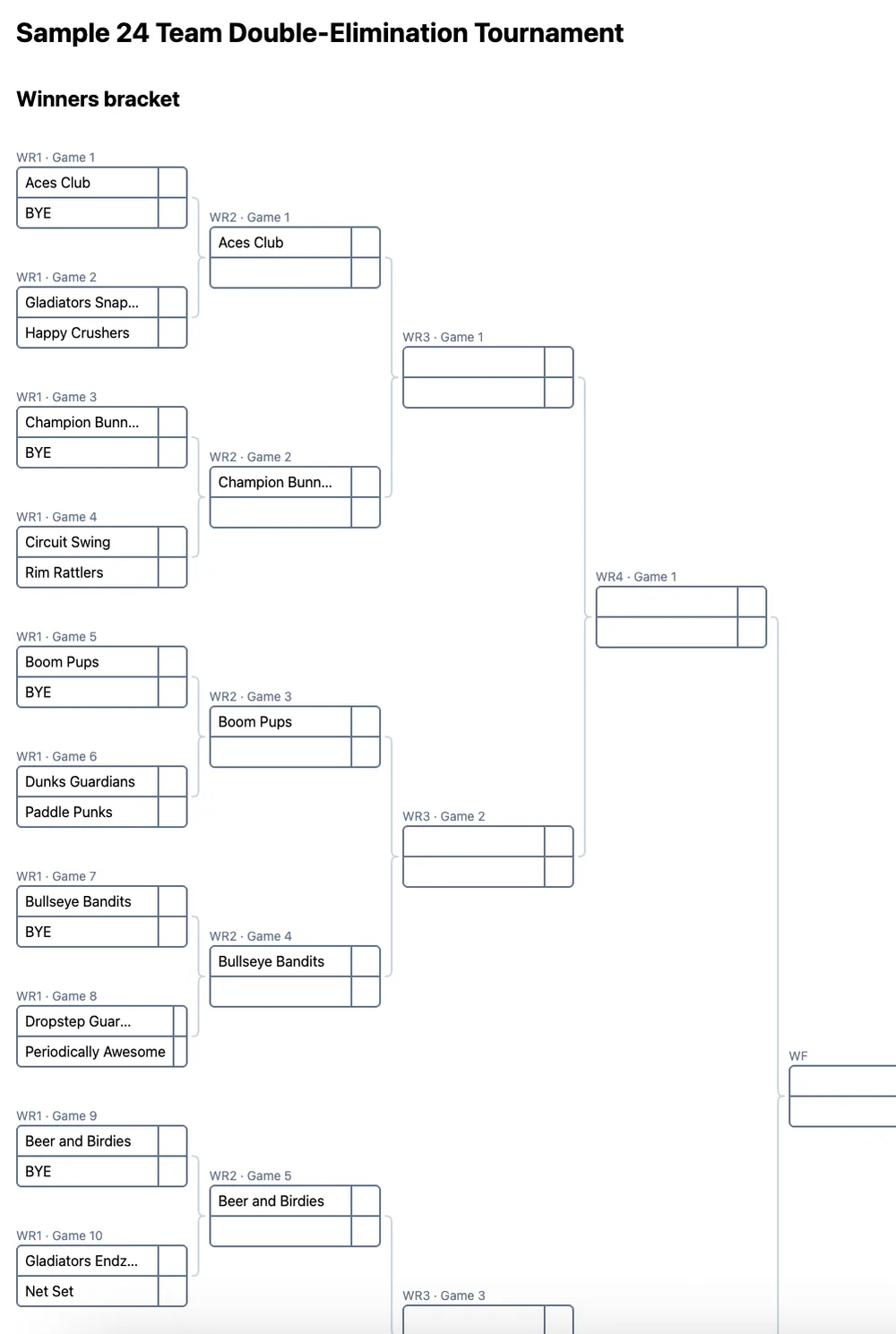 24 team double elimination bracket (printable PDF)