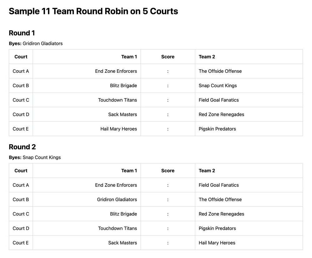 11 team round robin bracket (printable PDF)
