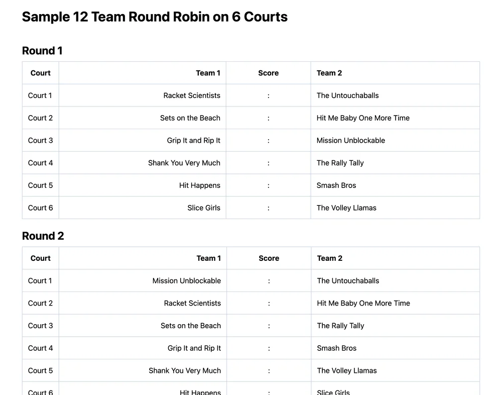 12 team round robin bracket (printable PDF)