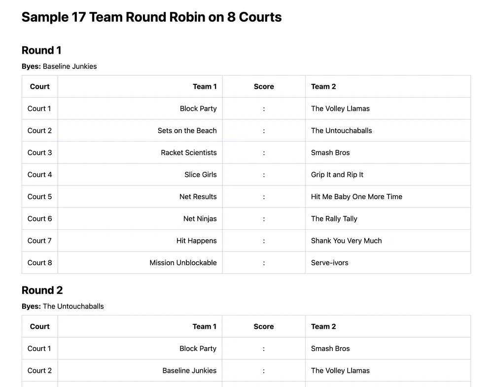 17 team round robin bracket (printable PDF)