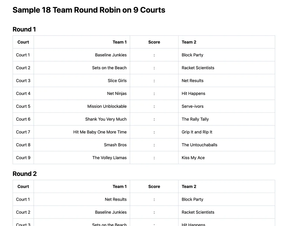 18 team round robin bracket (printable PDF)