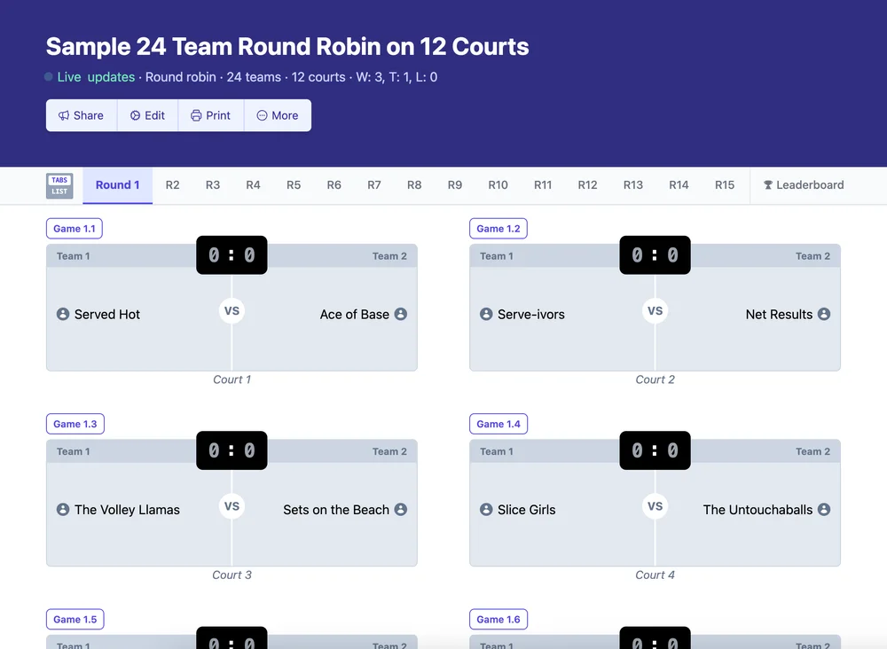 24 team round robin bracket