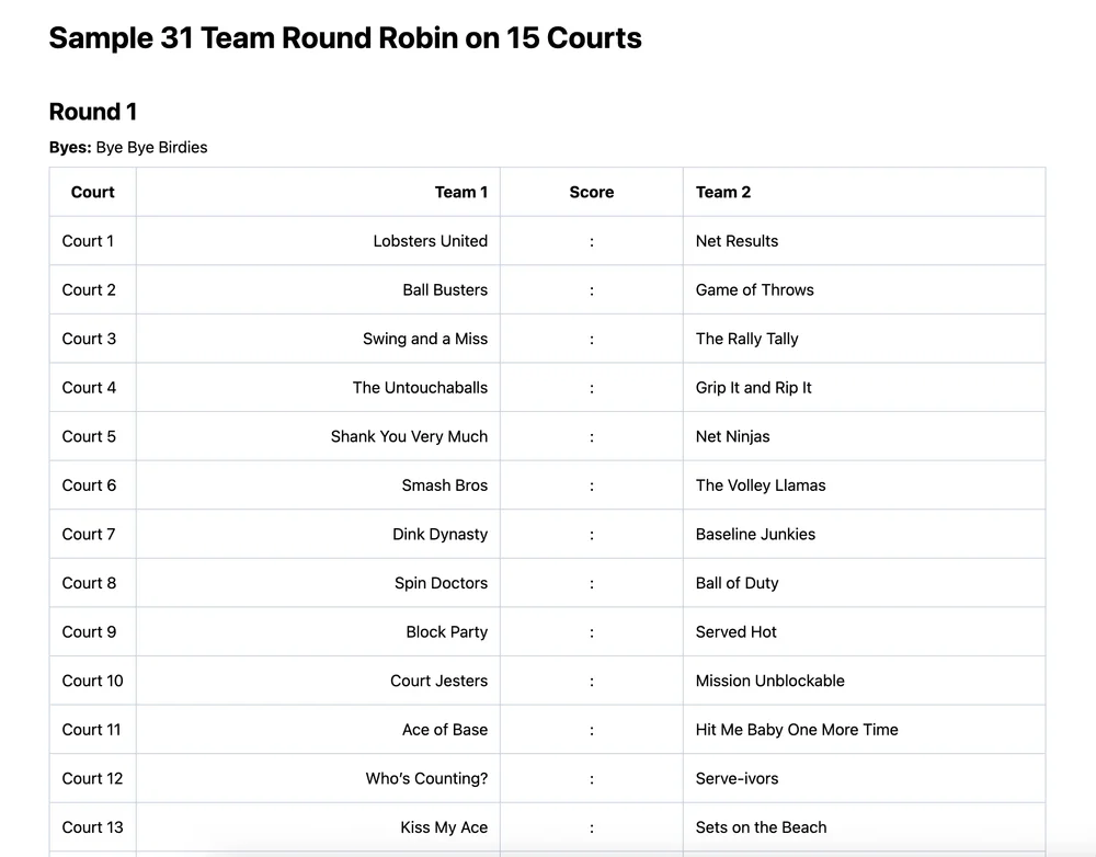 31 team round robin bracket (printable PDF)