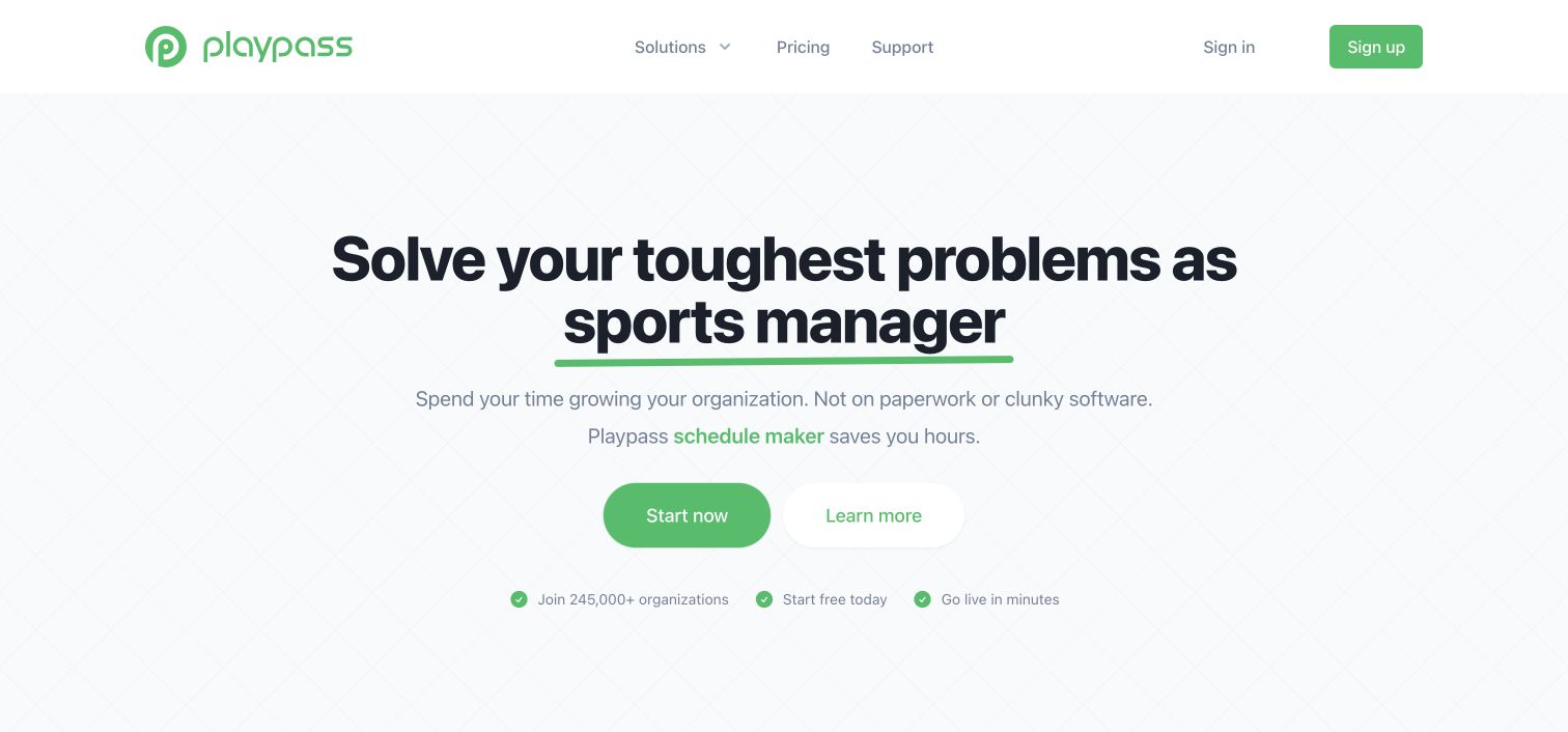 Playpass homepage screenshot